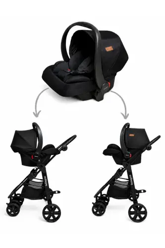 Travel System, Reversible, ( Travel System ) Stroller - Black Black - 3