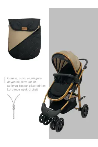 Travel System, Two-way, (Travel System) Baby Stroller Without Carrycot-Beige - 4