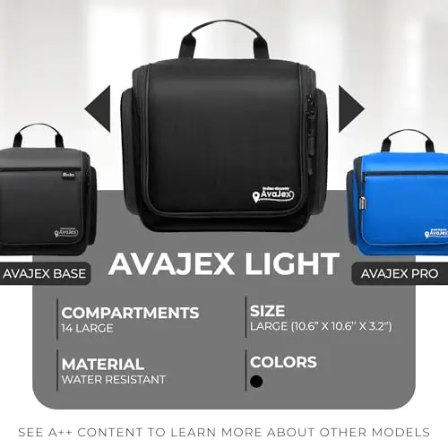 Travel Toiletry Bag for Men and Women - (10.6”x10.6”x3.2”) Large Hanging Toiletry Organizer - Waterproof Hygiene Bag with Metal XXL Swivel Hook, with Sturdy Zippers and 15 Compartments for Toiletries - 2