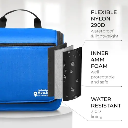 Travel Toiletry Bag for Men and Women - (10.6”x10.6”x3.2”) Large Hanging Toiletry Organizer - Waterproof Hygiene Bag with Metal XXL Swivel Hook, with Sturdy Zippers and 19 Compartments for Toiletries - 5