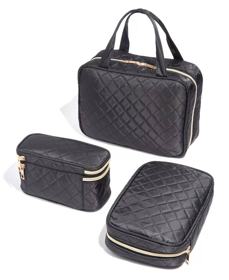 Travel Trio (3 Pieces) with Jewelry Case, Makeup Case, and Toiletry Bag | Travel Accessories Black - 2