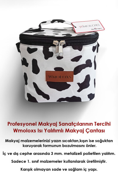 Travel Type Heat Insulated Cosmetic Makeup Bag Organizer Large Makeup Brush Organizer Dalmatian - 6