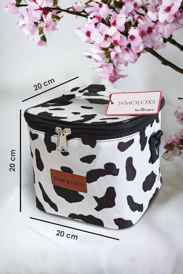 Travel Type Heat Insulated Cosmetic Makeup Bag Organizer Large Makeup Brush Organizer Dalmatian - 7