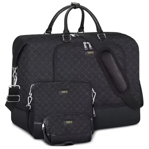 Travel Weekender Bag for Women, Overnight Bag with Shoe Compartment Oversized Travel Duffel Bag Carry On Tote 21