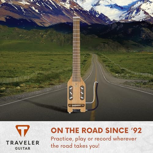 Traveler Guitar Ultra-Light Mahogany Nylon Gitara | Sökülebilir Uyluk Destekli Seyahat Gitarı | Tam 24 3/4