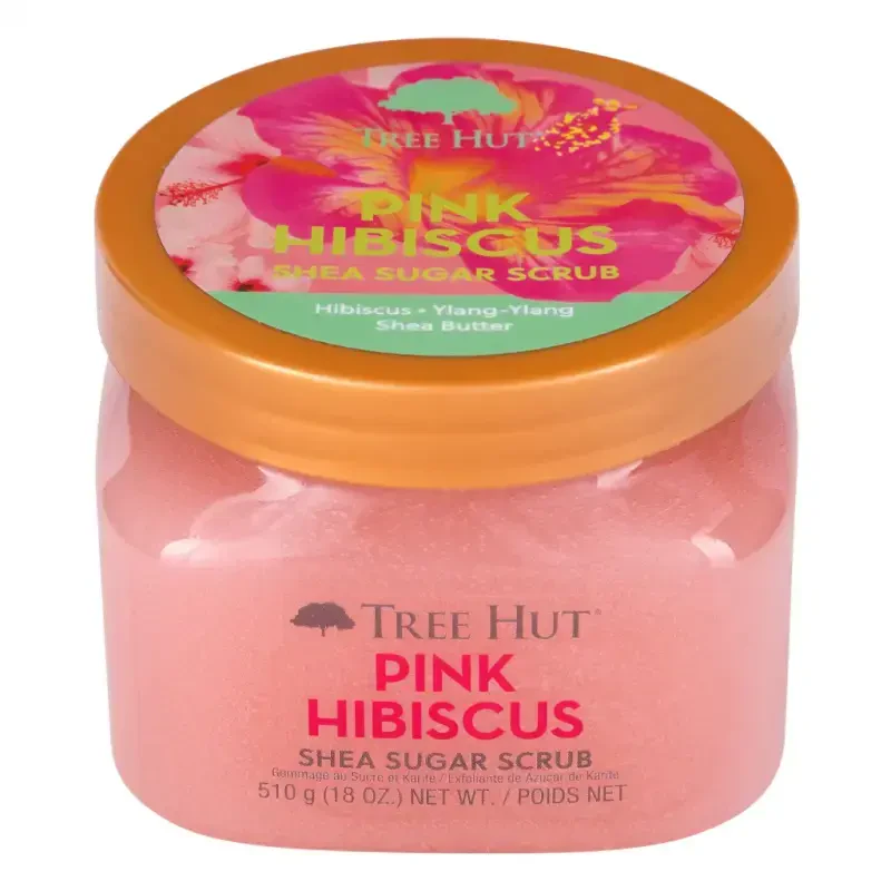 Tree Hut Body Scrub, Shea Sugar Hydrating Exfoliator for Softer, Smoother Skin, Pink Hibiscus, 18 oz - 7