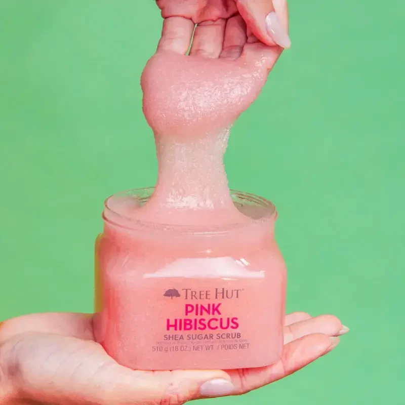 Tree Hut Body Scrub, Shea Sugar Hydrating Exfoliator for Softer, Smoother Skin, Pink Hibiscus, 18 oz - 9