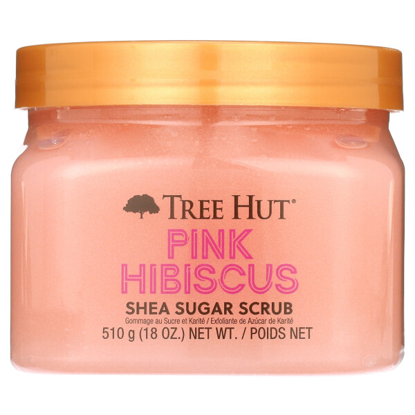 Tree Hut Vücut Ovma Kremi, Daha Yumuşak ve Pürüzsüz Bir Cilt İçin Shea Şekerli Nemlendirici Peeling, Pembe Ebegümeci, 18 oz - 1