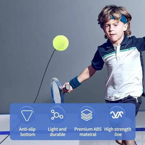 Тренажер для тенниса LOQJSS, Соло Тренажер для тенниса с отскоком мяча с 3 струнами, Оборудование для тренировки теннисного отскока, Оборудование для тренировки тенниса для взрослых, детей и начинающих - 6