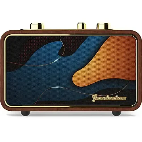 TRENBADER Portable Bluetooth Speaker Retro Bluetooth Speaker Wireless Vintage AM/FM Radio, Electronic for Home/Office, Vintage Decor Birthday Gift Her/Him (Apur Retro Dark Wood) - 6