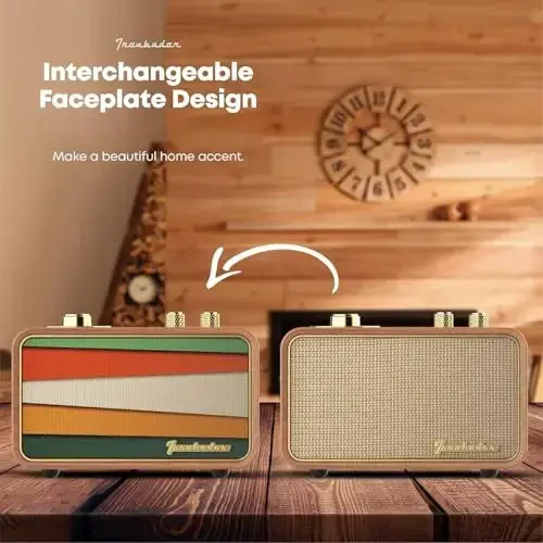 Trenbader Retro Bluetooth Karnay, Artlink Stereo Simsiz Karnay Yong'oq Yog'ochli AM/FM Radio Kichik Vintaj Bluetooth Karnay Bluetooth 5.0 Ulanishi bilan Sovg'a, Partiya, Sayohat, Ofis, Uy uchun Yog'och... - 6