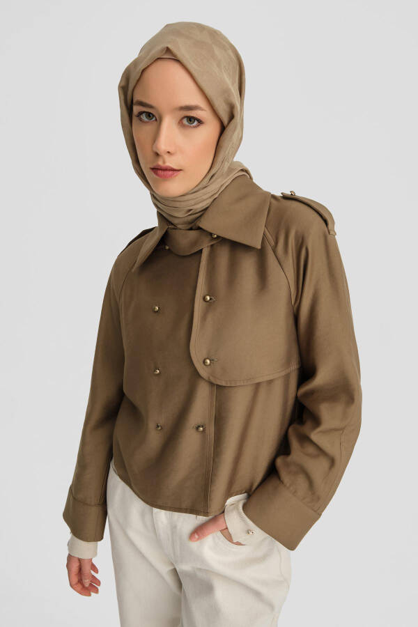 Тренч Armine 24K3604 Хаки - 11