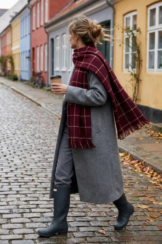 Trend Bordo Soft Touch Püskül Detaylı Uzun Atkı - Bordeux Line - 2