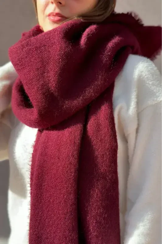 Trend Bordo Uzun Soft Atkı-Bordo - 4