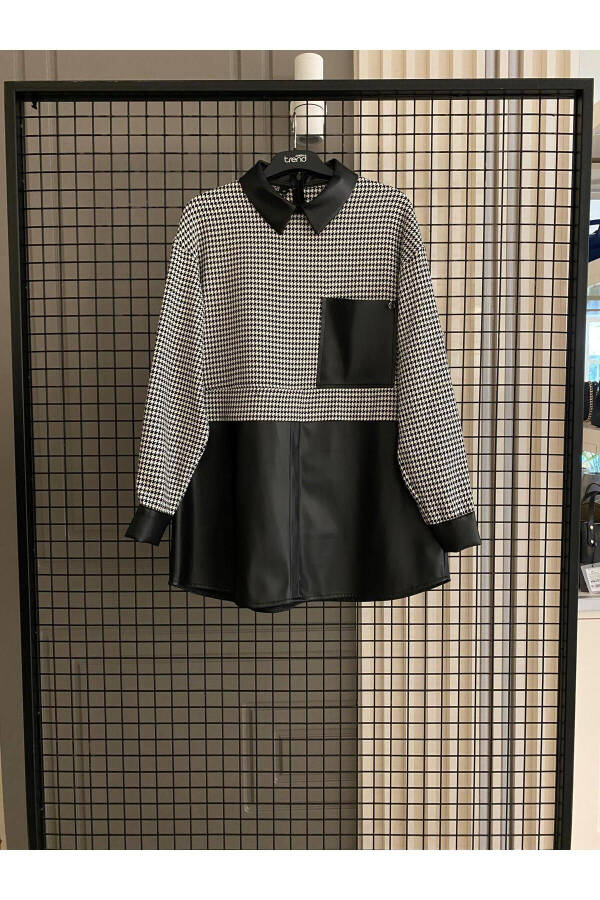 trend cepli deri detaylı tunik - 1