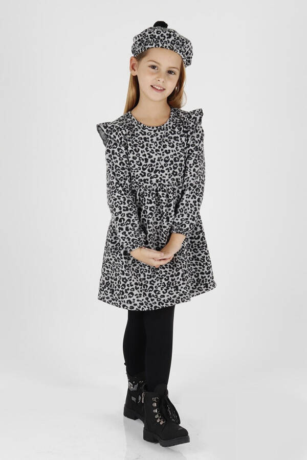 Trend Dress with Hat, Leopard Print and Ruffles for Girls Ak2401 - 2