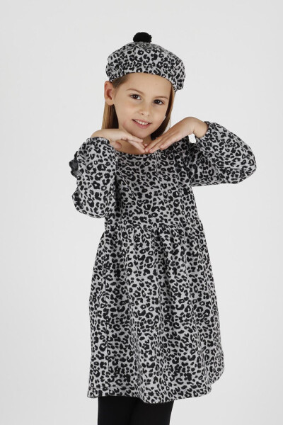 Trend Dress with Hat, Leopard Print and Ruffles for Girls Ak2401 - 4