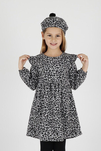 Trend Dress with Leopard Print, Ruffles and Hat for Girls Ak2401 - 7