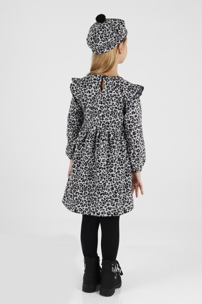 Trend Dress with Leopard Print, Ruffles and Hat for Girls Ak2401 - 12