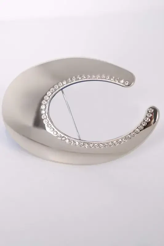 Trend42plus Design C Stone Silver Brooch - 1