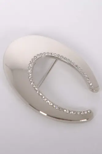 Trend42plus Design C Stone Silver Brooch - 5