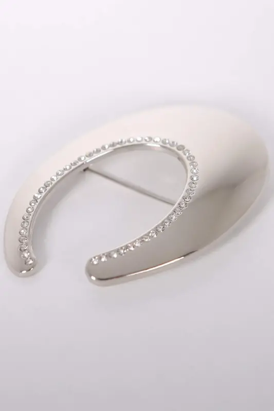 Trend42plus Design C Stone Silver Brooch - 6