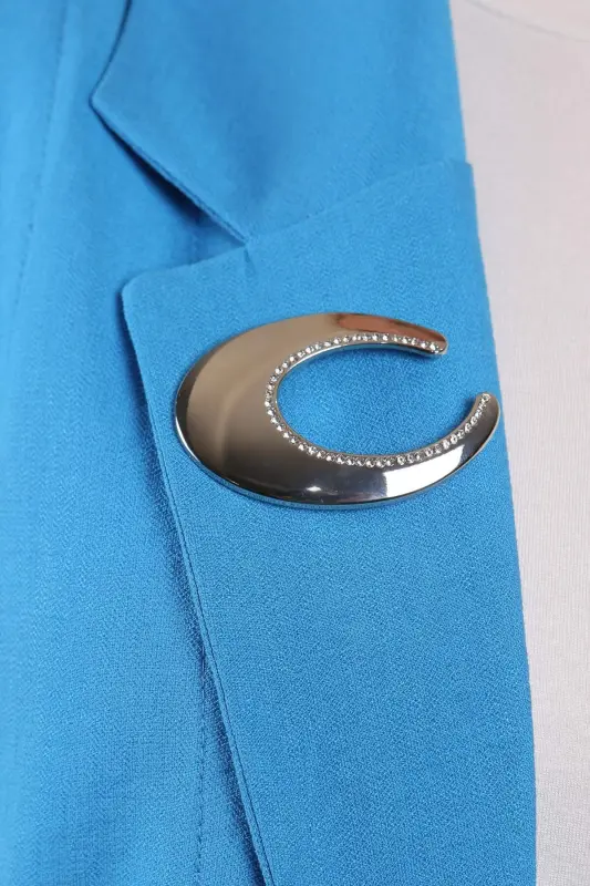 Trend42plus Design C Stone Silver Brooch - 7