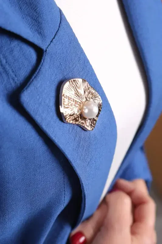 Trend42plus Eye Design Patterned Zircon Stone Pearl Brooch - 6