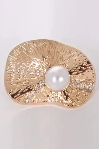 Trend42plus Eye Design Patterned Zircon Stone Pearl Brooch - 7