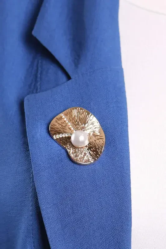 Trend42plus Eye Design Patterned Zircon Stone Pearl Brooch - 8