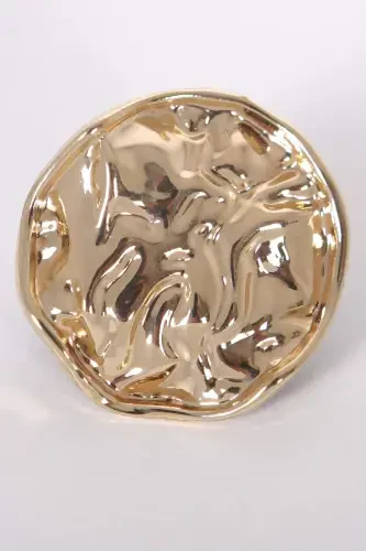 Trend42plus Gold Crinkled Twisted Design Brooch - 1