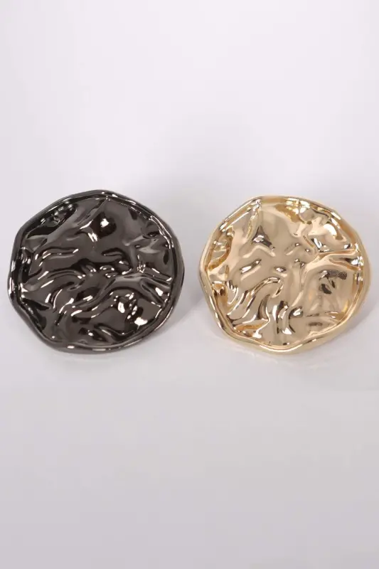 Trend42plus Gold Crinkled Twisted Design Brooch - 7