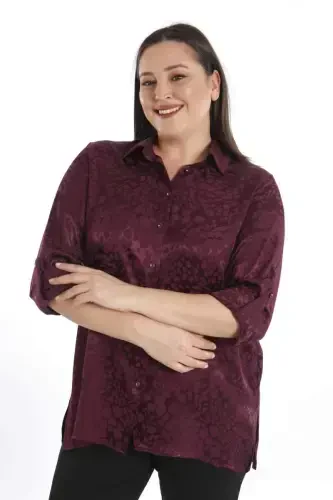 Trend42plus Katta hajmli leopard naqshli flosh toʻqimachilik olxoʻri viskoza koʻylak - 4