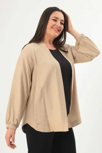 Trend42plus Kattayi O'lcham Orqa Tasvirli Oversize Vizon Ko'ylak - 4