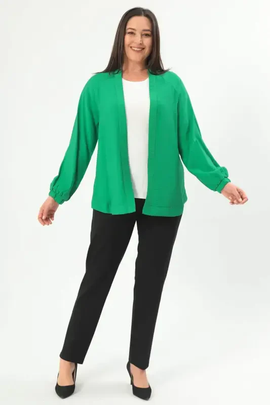 Trend42plus Kattayi Oyoq Tag'li Kattayi Yashil Ko'ylak - 3