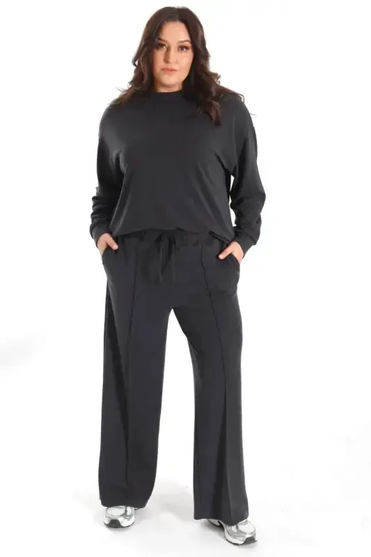 Trend42plus Modal Fabric Soft Textured Black Set - 3