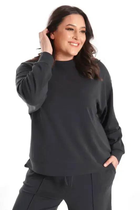 Trend42plus Modal Fabric Soft Textured Black Set - 4