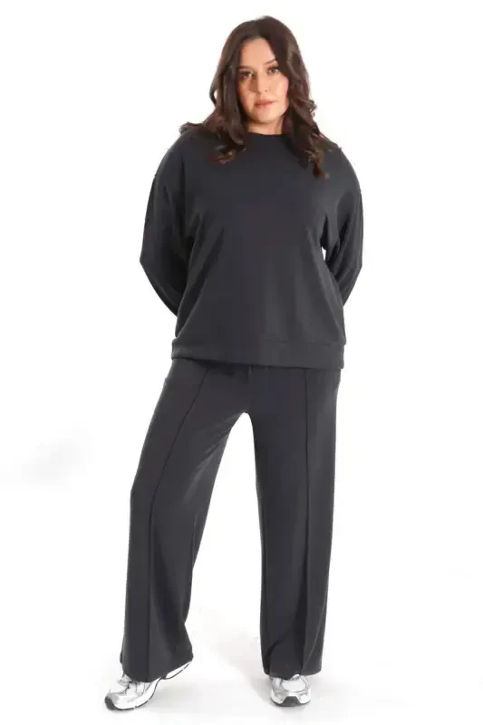 Trend42plus Modal Fabric Soft Textured Black Set - 5