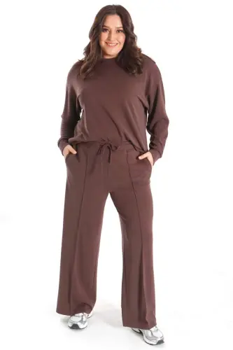 Trend42plus Modal Fabric Soft Textured Brown Set - 1