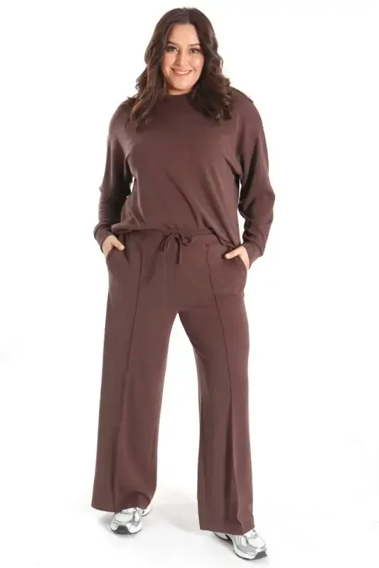 Trend42plus Modal Fabric Soft Textured Brown Set - 1