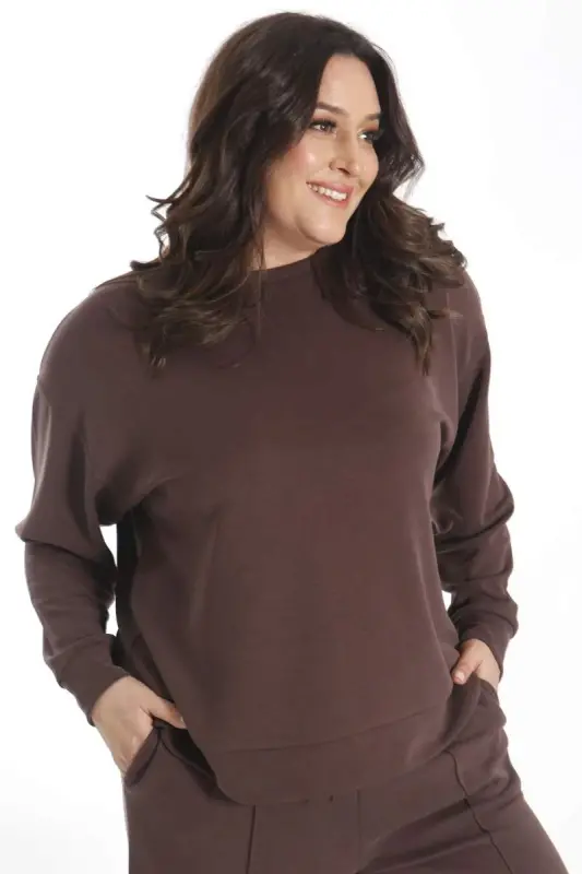 Trend42plus Modal Fabric Soft Textured Brown Set - 2