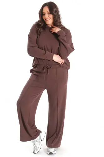 Trend42plus Modal Fabric Soft Textured Brown Set - 5