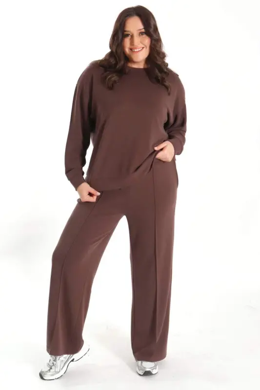 Trend42plus Modal Fabric Soft Textured Brown Set - 6