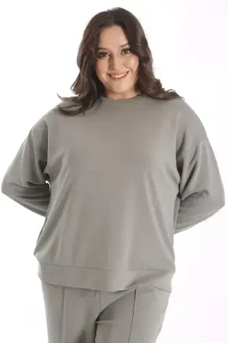 Trend42plus Modal Fabric Soft Textured Haki Set - 4