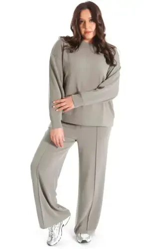 Trend42plus Modal Fabric Soft Textured Haki Set - 6