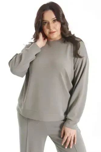 Trend42plus Модальный Комплект Хаки из Мягкой Ткани - BÜYÜKBEDENIZ (1)