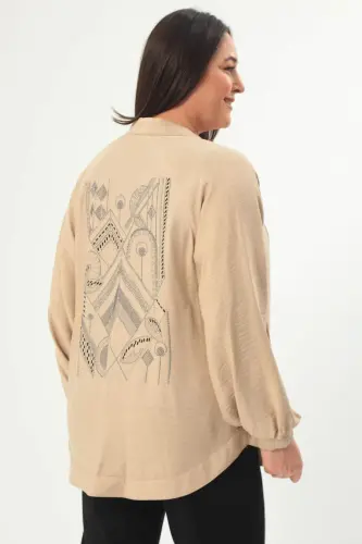 Trend42plus Plus Size Back Print Oversized Mink Jacket - BÜYÜKBEDENIZ (1)