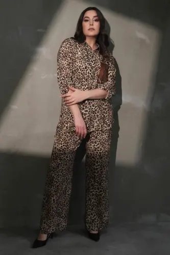 Trend42plus Plus Size Elastic Waist Leopard Print Pants - 10
