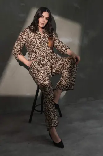 Trend42plus Plus Size Elastic Waist Leopard Print Pants - BÜYÜKBEDENIZ (1)