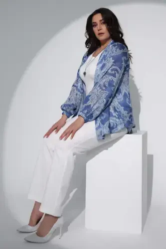 Trend42plus Plus Size Elastic Waist Slim Fit White Trousers - 10